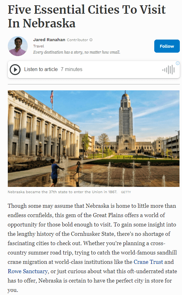 Five Essential Cities To Visit In Nebraska